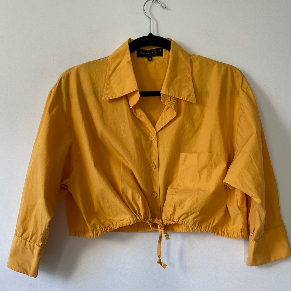Barbara Bui Yellow Cotton Crop Top 38 Small